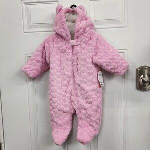 New Wonder Nation Fully Lined Pram - Pink Hearts - Size  3-6 mon.